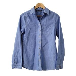 𝅺BUTTON Down Cotton Blue Denim Jean Shirt Size M